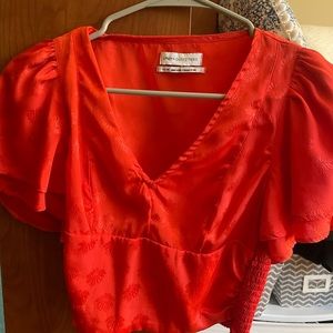 Orange Satin Urban Outfitters top